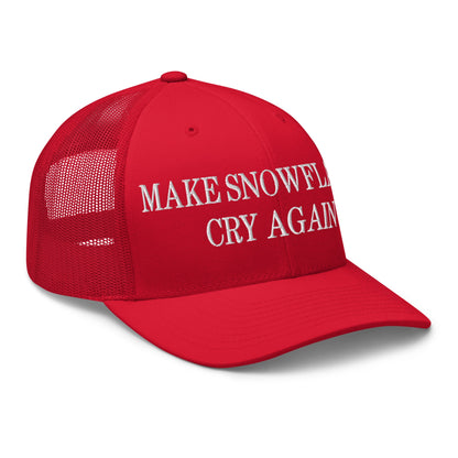 Make Snowflakes Cry Again Embroidered Mesh Trucker Hat Red