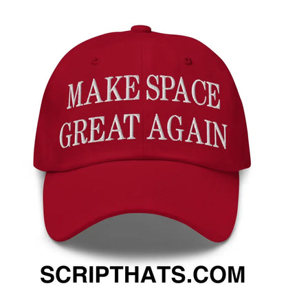 Make Space Great Again Embroidered Dad Hat Cranberry