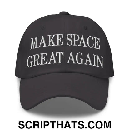 Make Space Great Again Embroidered Dad Hat Dark Grey