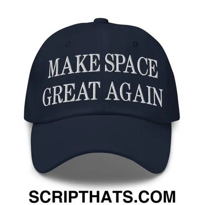 Make Space Great Again Embroidered Dad Hat Navy