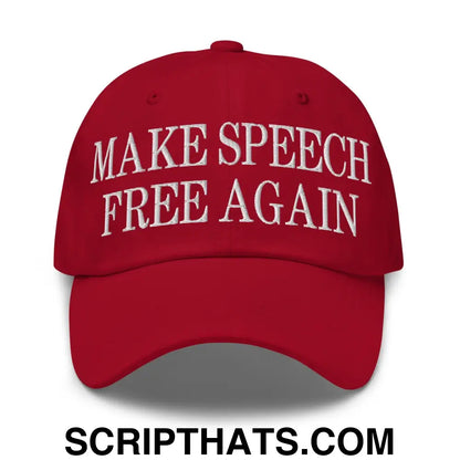 Make Speech Free Again Dad Hat Cranberry