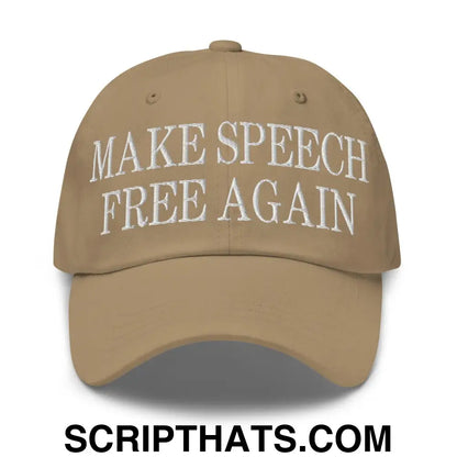 Make Speech Free Again Dad Hat Khaki