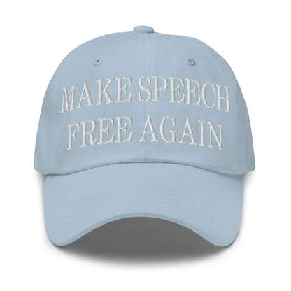 Make Speech Free Again Embroidered Dad Hat Light Blue