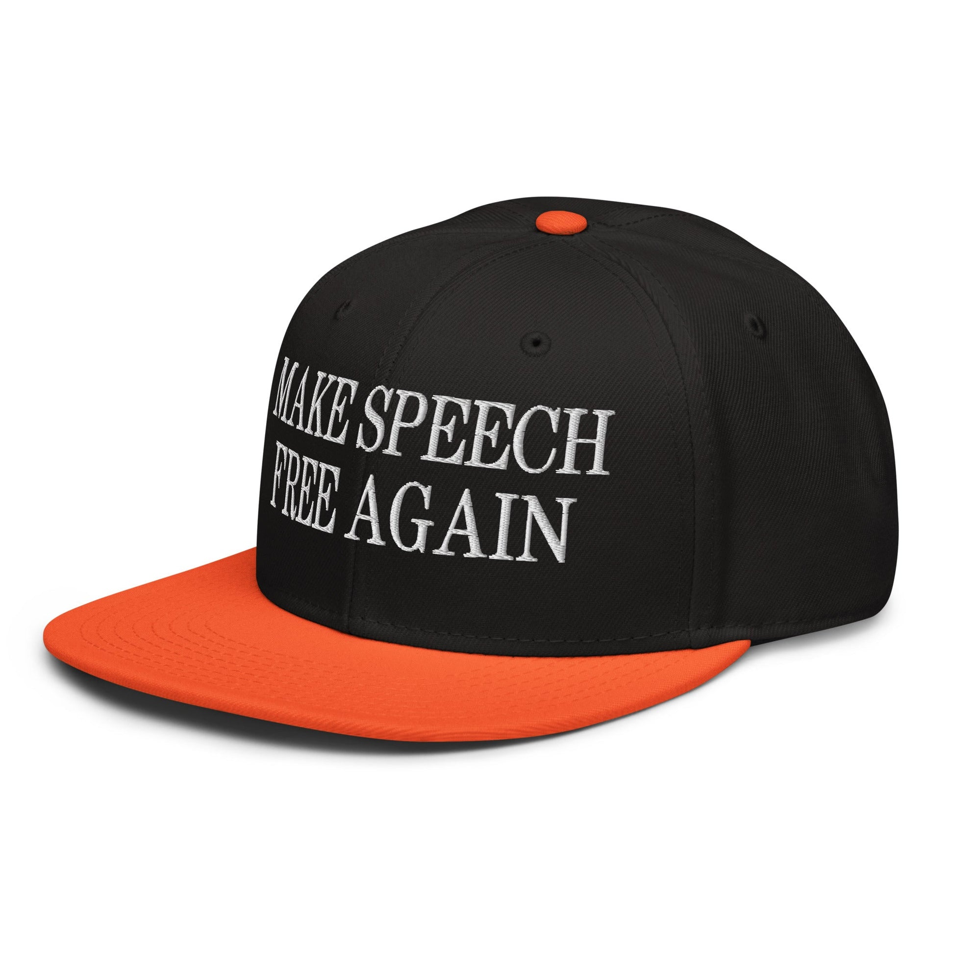 Make Speech Free Again High Crown Snapback Hat Black