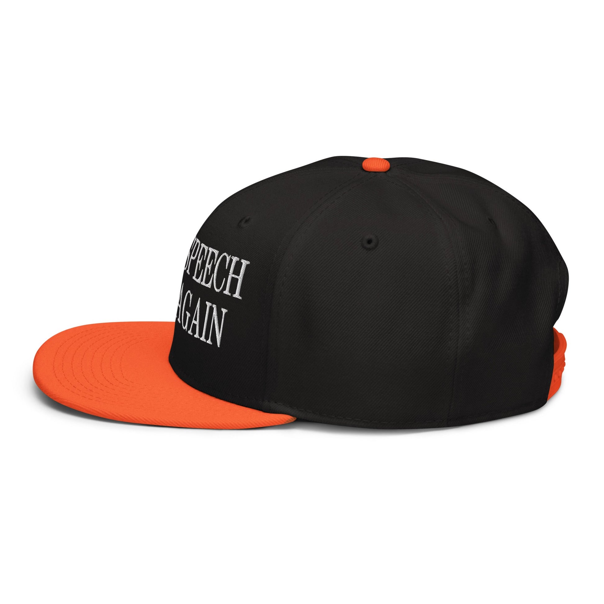 Make Speech Free Again High Crown Snapback Hat Black