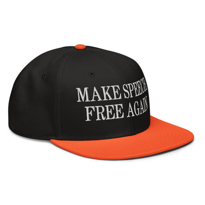 Make Speech Free Again High Crown Snapback Hat Black