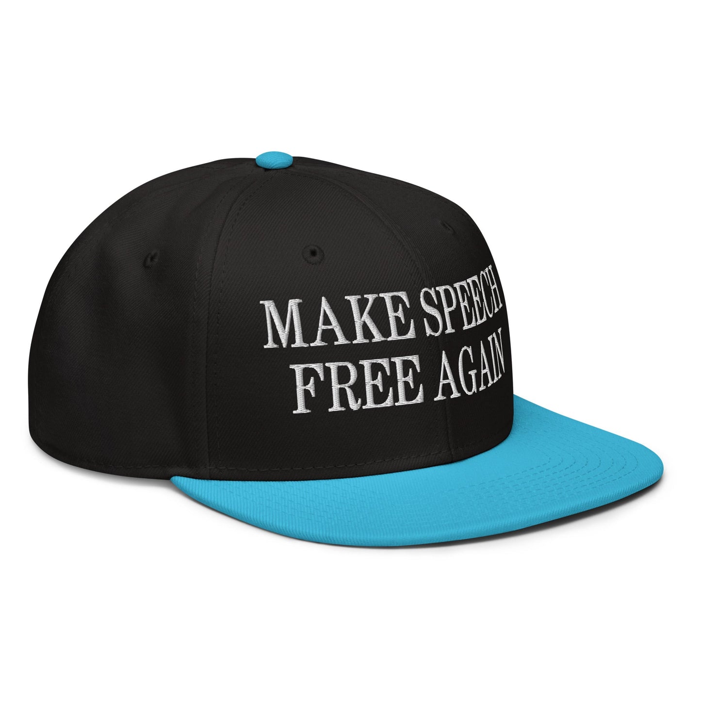 Make Speech Free Again High Crown Snapback Hat Red Black Black