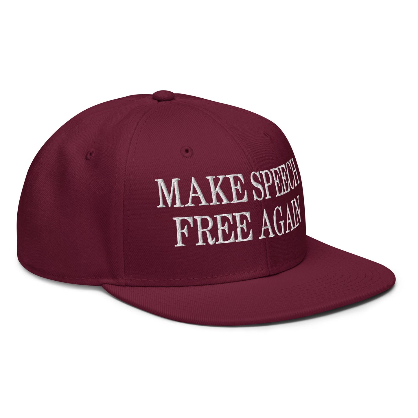 Make Speech Free Again High Crown Snapback Hat Gray Black Black