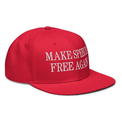 Make Speech Free Again High Crown Snapback Hat Burgundy maroon