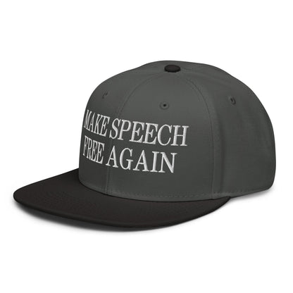 Make Speech Free Again High Crown Snapback Hat Navy blue