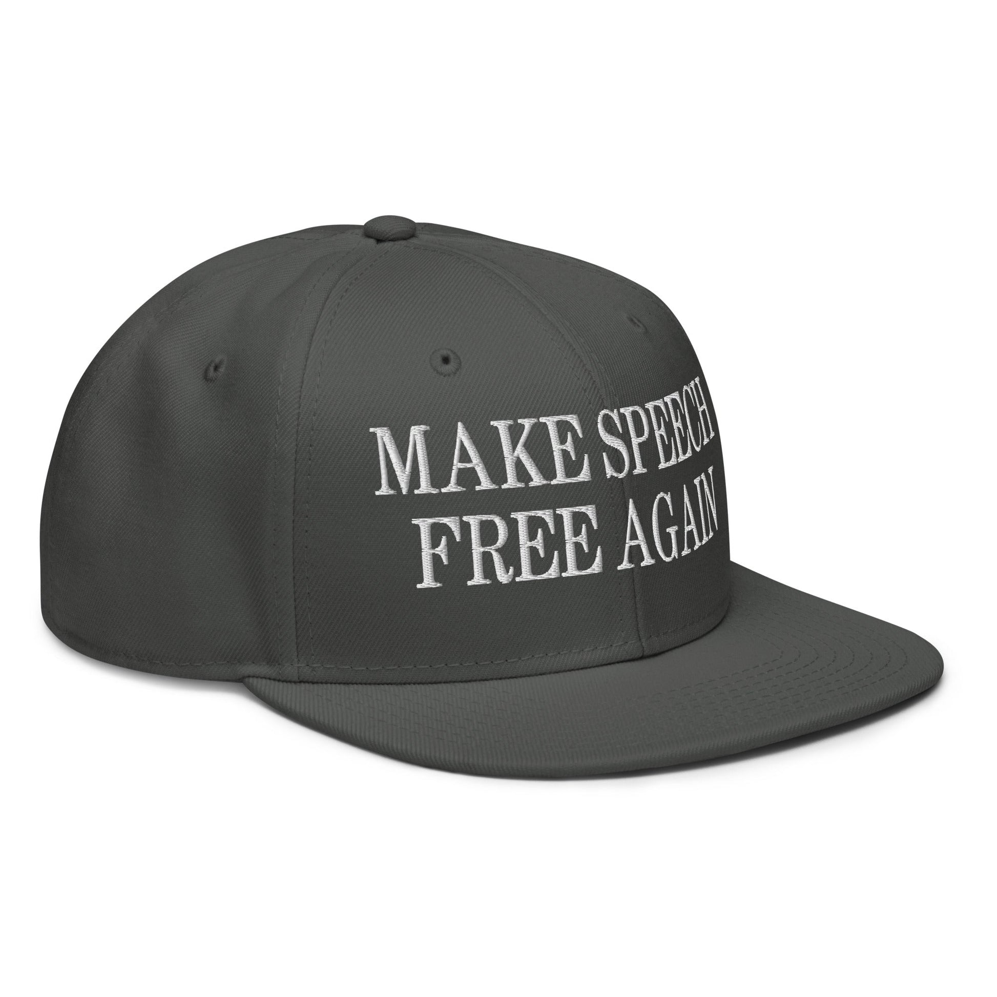 Make Speech Free Again High Crown Snapback Hat Black Red Red