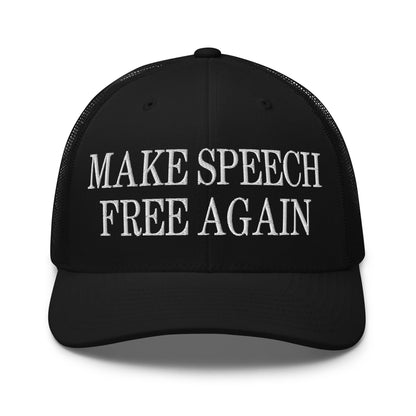 Make Speech Free Again Retro Trucker Hat Black