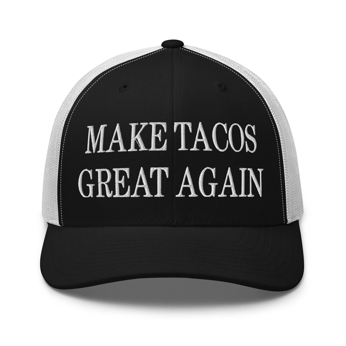 Make Tacos Great Again Embroidered Mesh Trucker Hat Black White