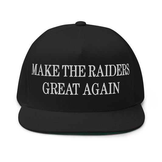 Make The Raiders Great Again Embroidered 5 Panel Flat Bill Brim Snapback Hat Black