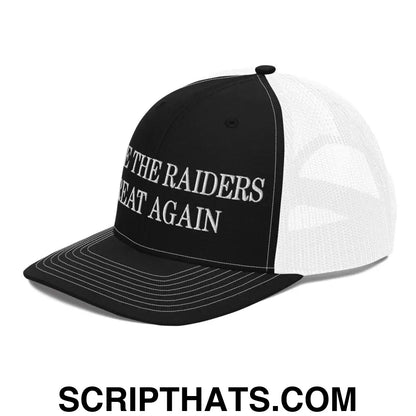 Make The Raiders Great Again Embroidered Classic Mesh Trucker Hat Black White