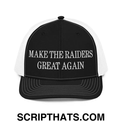 Make The Raiders Great Again Embroidered Classic Mesh Trucker Hat Black White