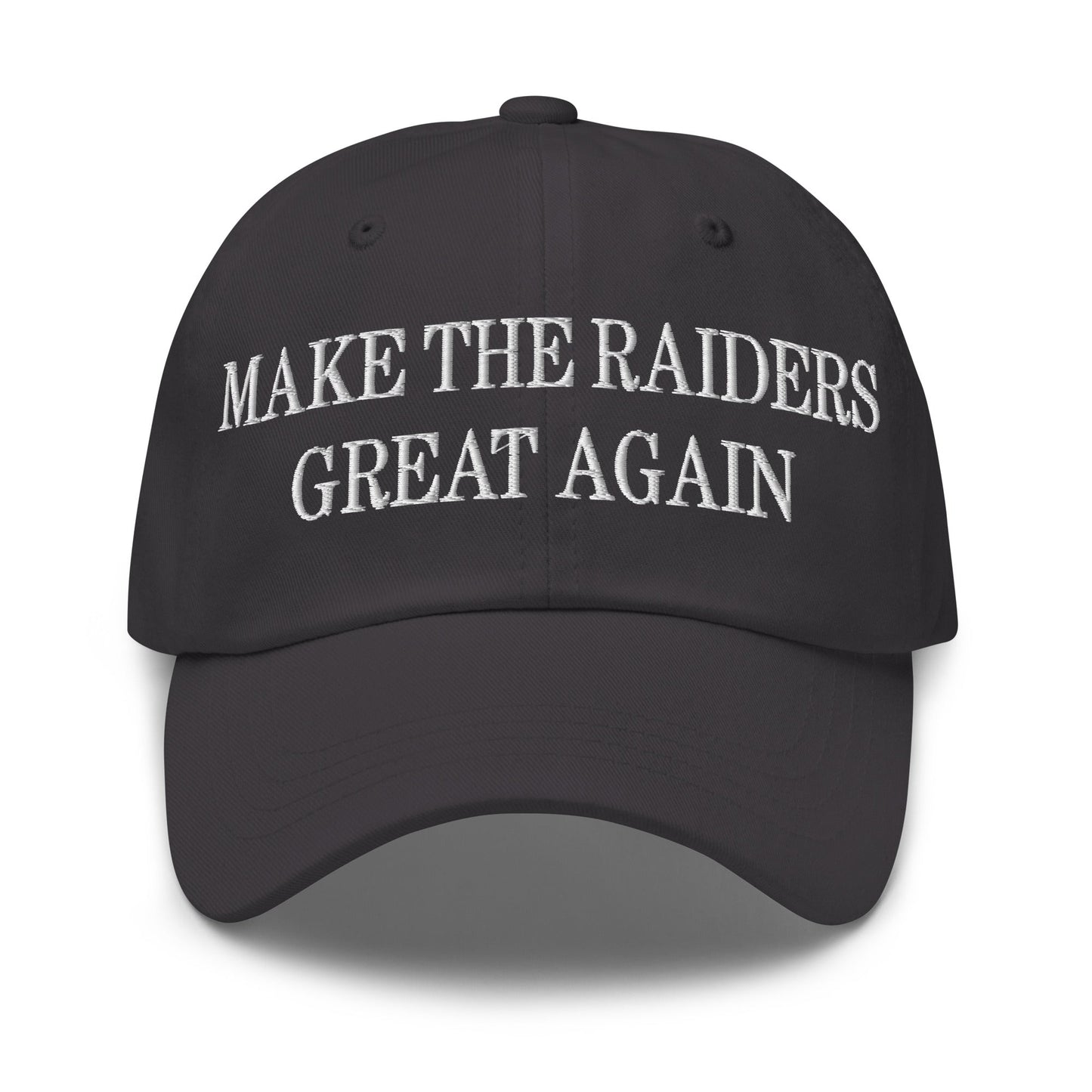 Make The Raiders Great Again Embroidered Dad Hat Dark Grey