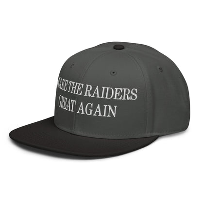 Make The Raiders Great Again Embroidered Flat Brim Bill Snapback Hat Black Charcoal gray Charcoal gray