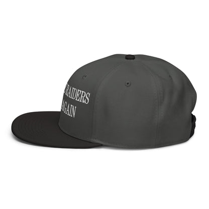 Make The Raiders Great Again Embroidered Flat Brim Bill Snapback Hat Black Charcoal gray Charcoal gray