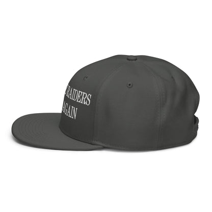 Make The Raiders Great Again Embroidered Flat Brim Bill Snapback Hat Charcoal gray