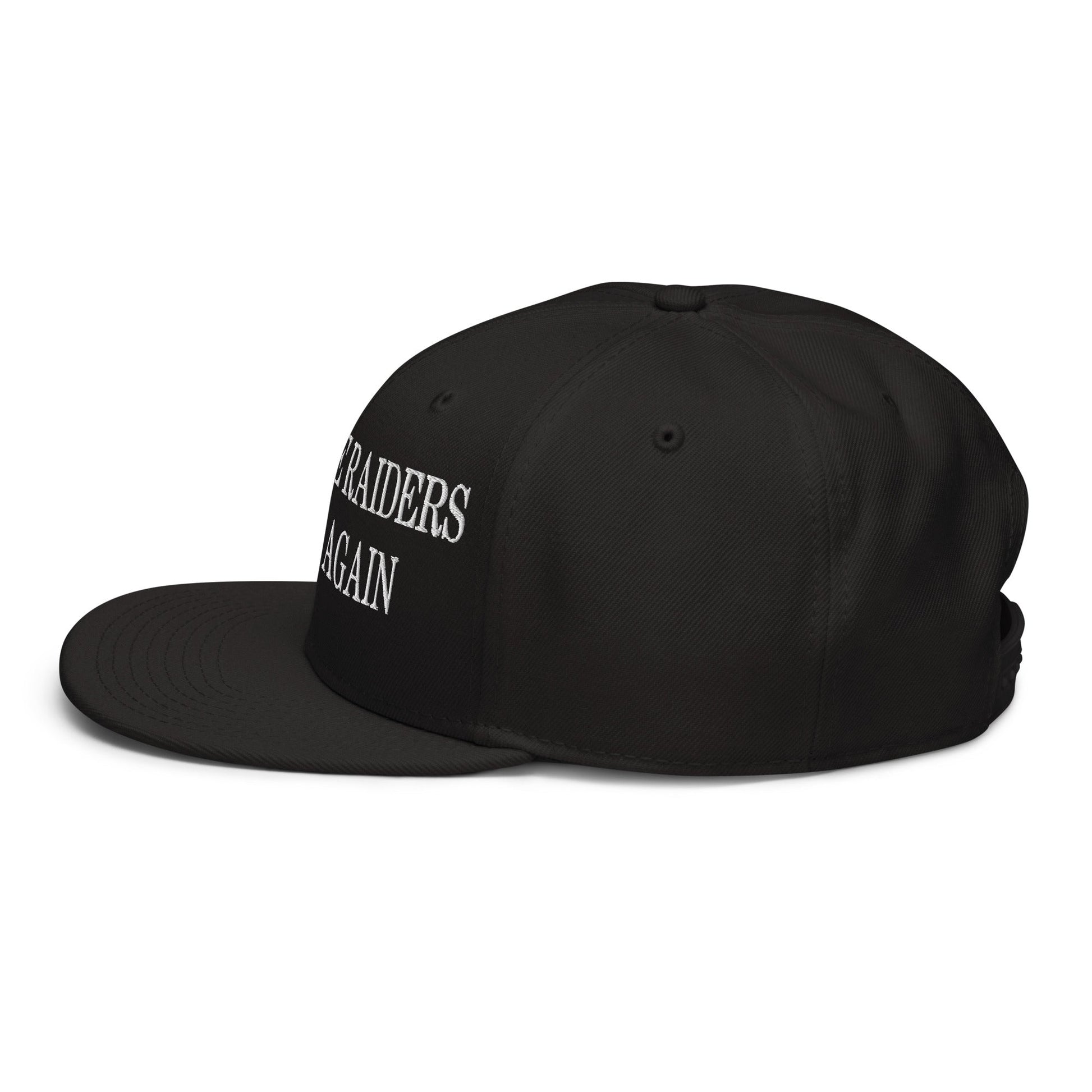 Make The Raiders Great Again Embroidered Flat Brim Bill Snapback Hat Black