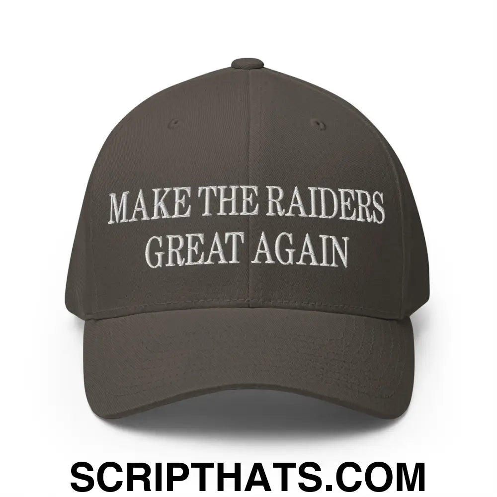 Make The Raiders Great Again Embroidered Stretch Fit Baseball Hat Dark Grey