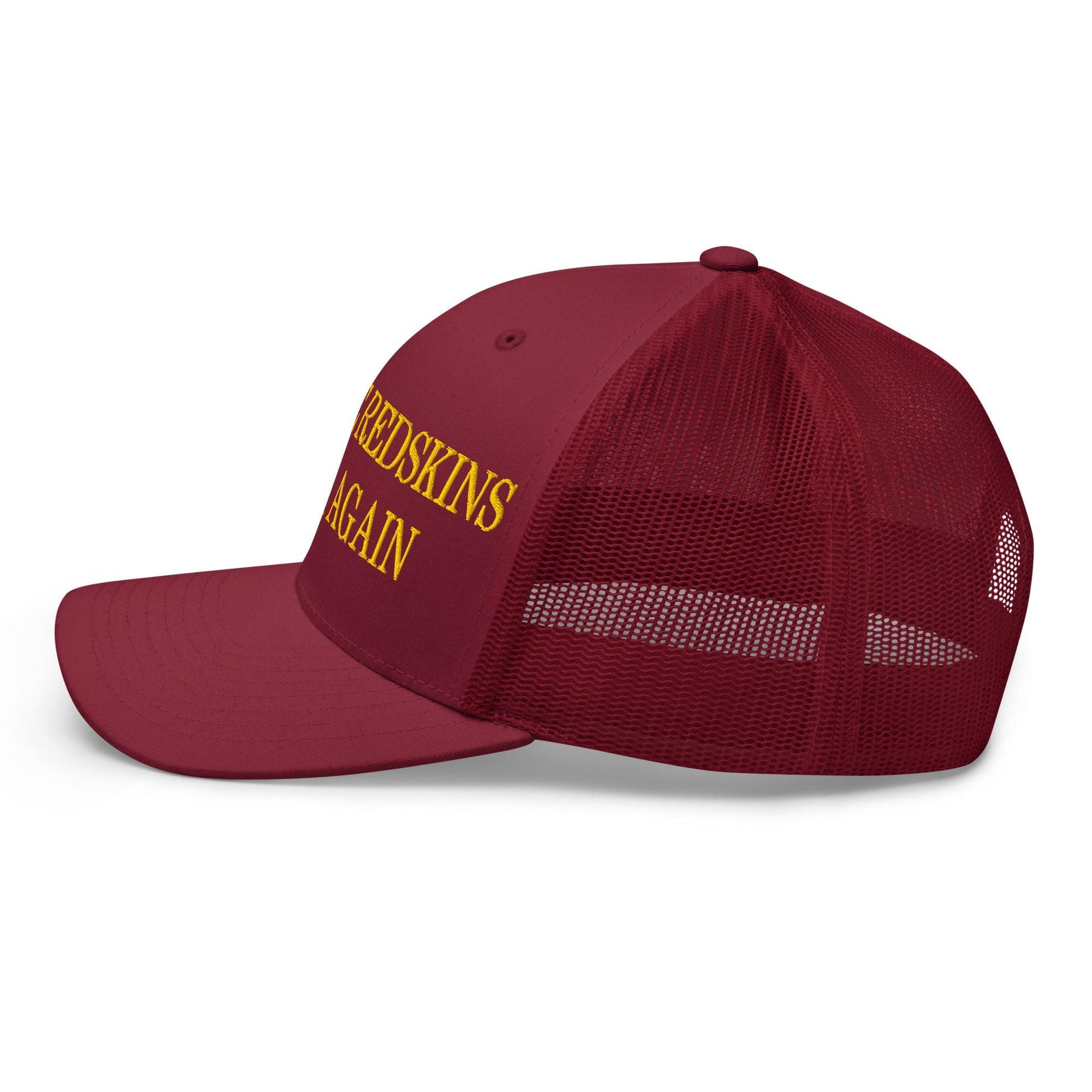 Make The Redskins a Team Again Embroidered Mesh Trucker Hat Cranberry