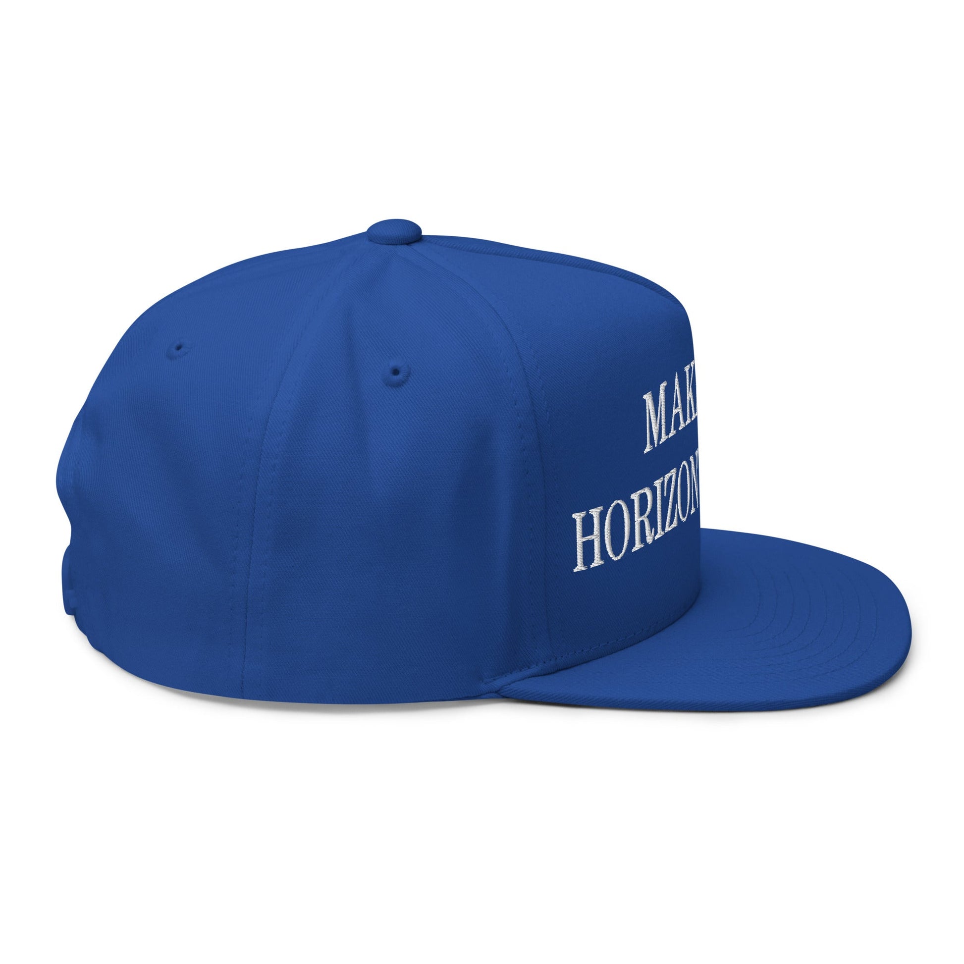 Make Video Horizontal Again Embroidered 5 Panel Flat Bill Brim Snapback Hat Royal Blue