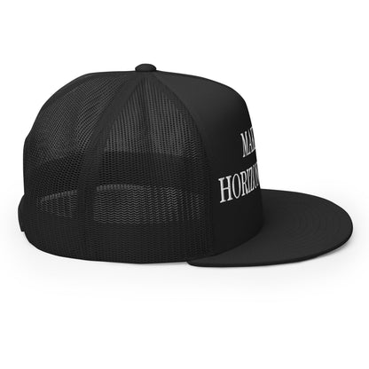 Make Video Horizontal Again Embroidered Mesh Flat Bill Brim Trucker Hat Black