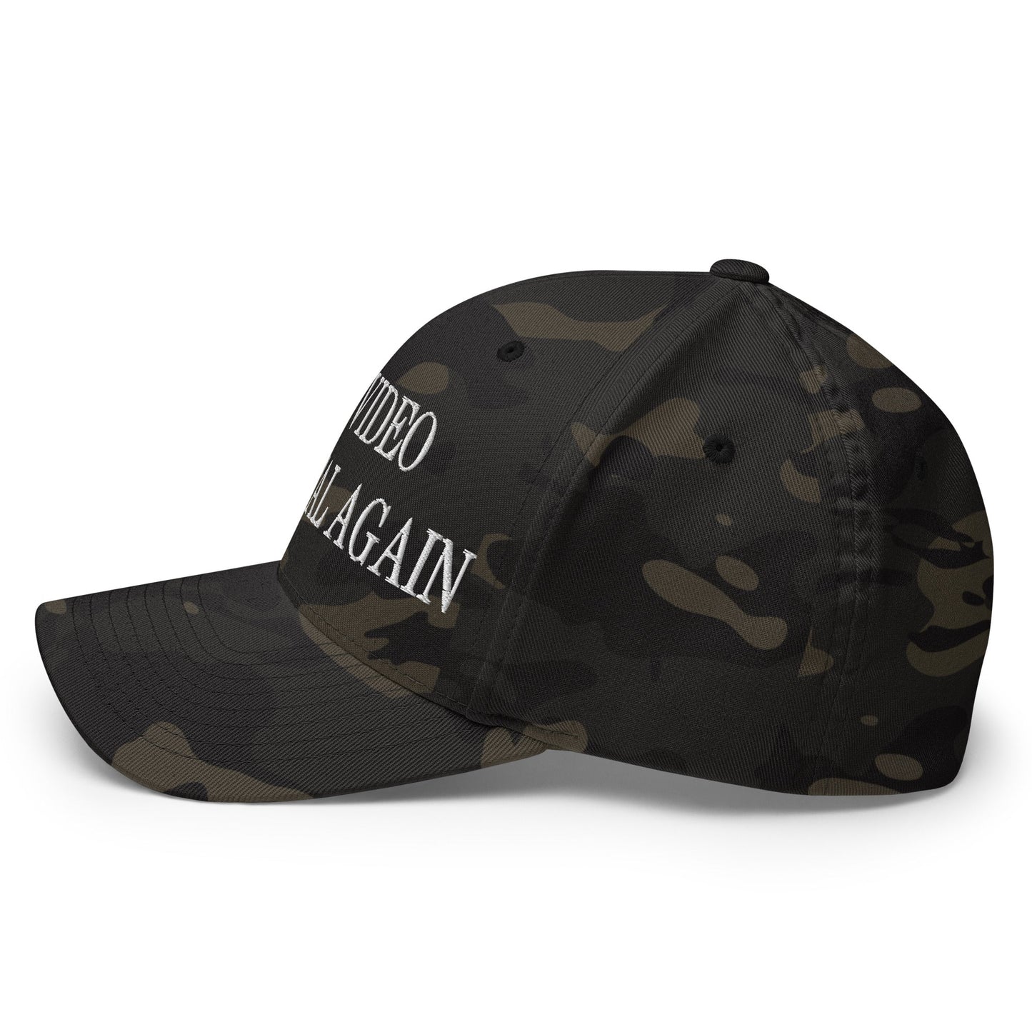 Make Video Horizontal Again Embroidered Stretch Fit Baseball Hat Multicam Black