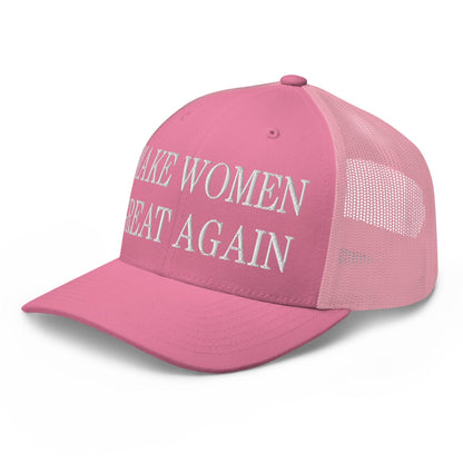 Make Women Great Again Embroidered Mesh Trucker Hat Pink