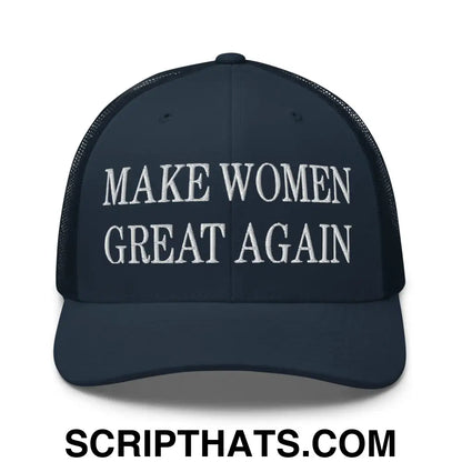 Make Women Great Again Embroidered Mesh Trucker Hat Navy