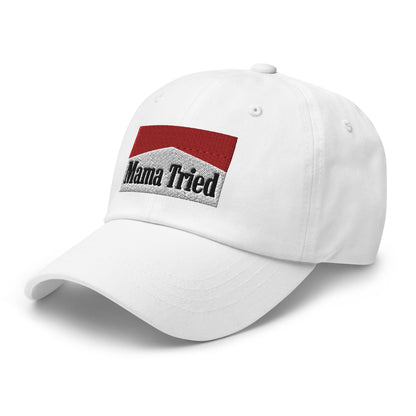 Mama Tried Parody Dad Hat White