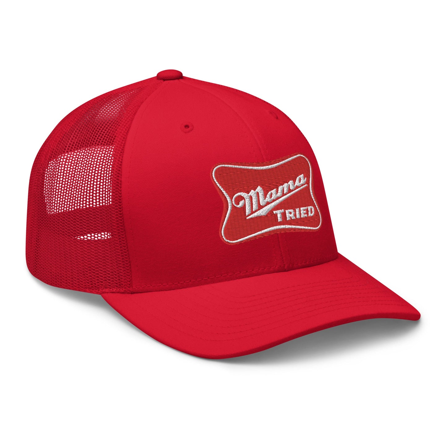 Mama Tried Parody III Retro Trucker Hat Red