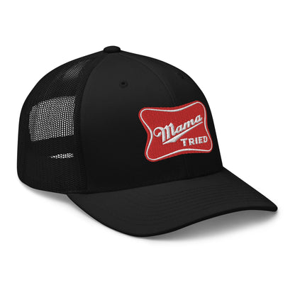 Mama Tried Parody III Retro Trucker Hat Black