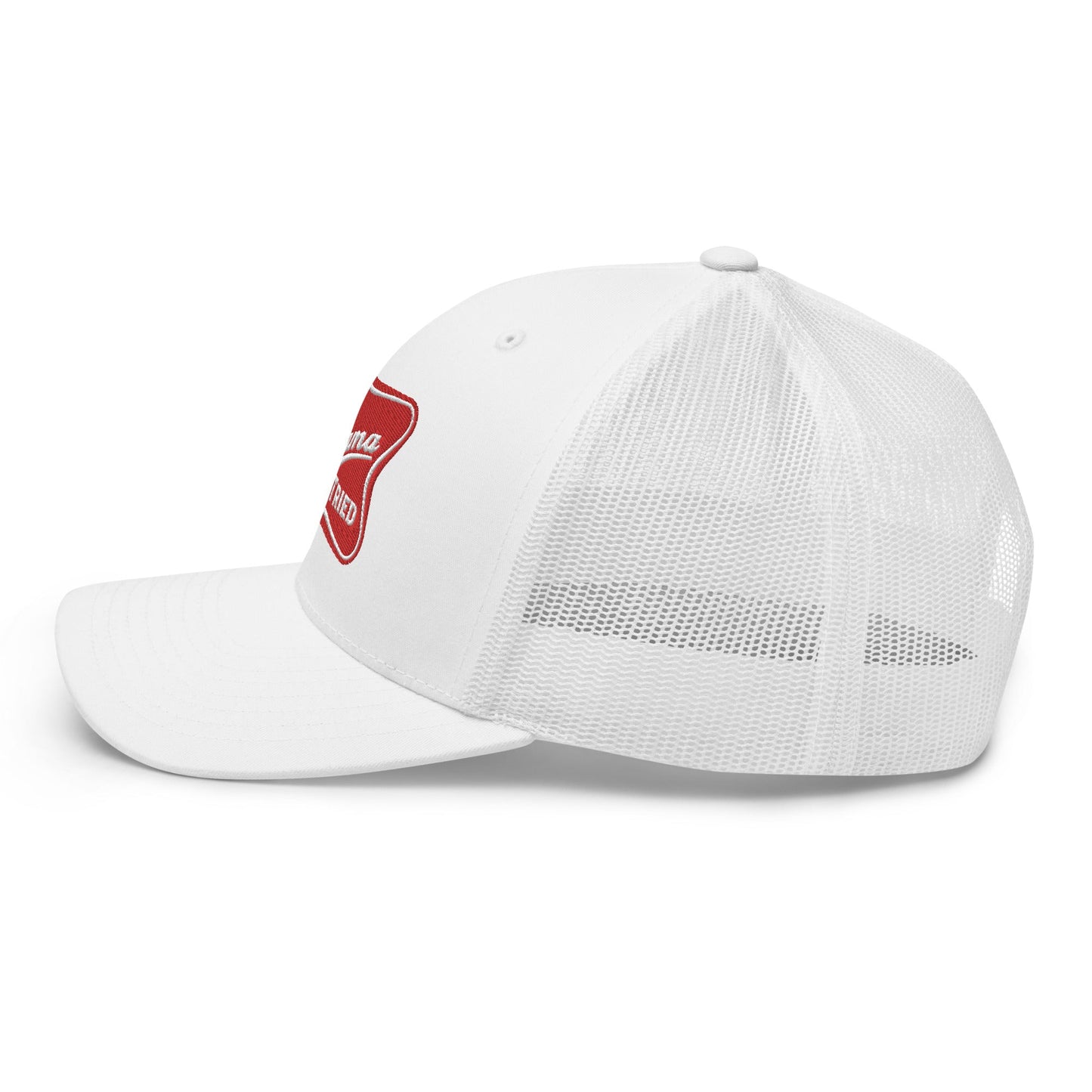 Mama Tried Parody III Retro Trucker Hat White