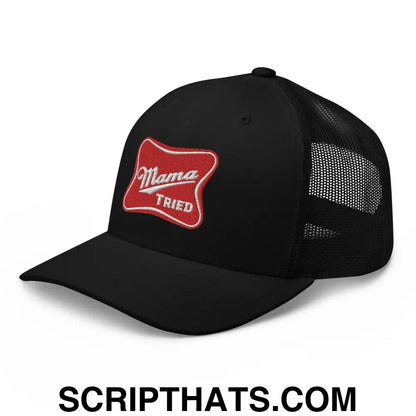 Mama Tried Parody III Retro Trucker Hat Black