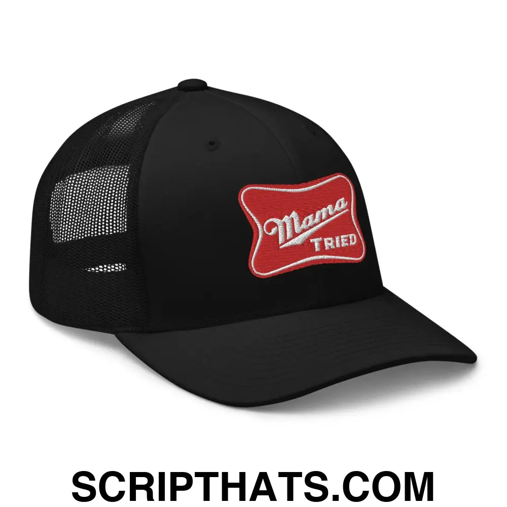 Mama Tried Parody III Retro Trucker Hat Black