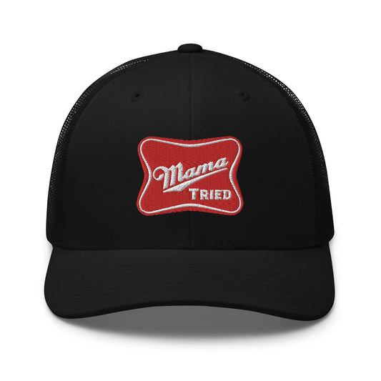 Mama Tried Parody III Retro Trucker Hat Black