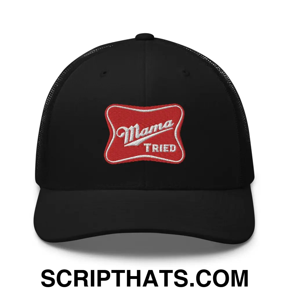 Mama Tried Parody III Retro Trucker Hat Black