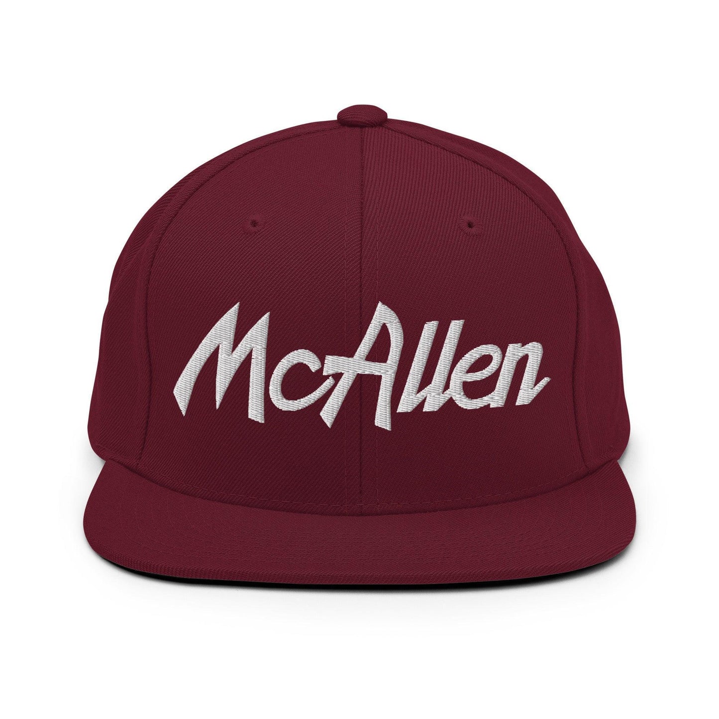 McAllen Script Snapback Hat Maroon