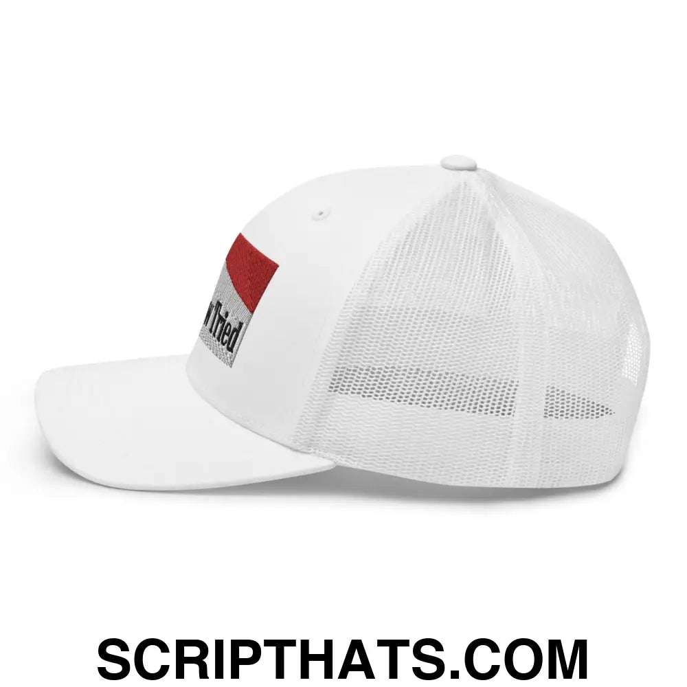 Meemaw Tried Parody Retro Trucker Hat White