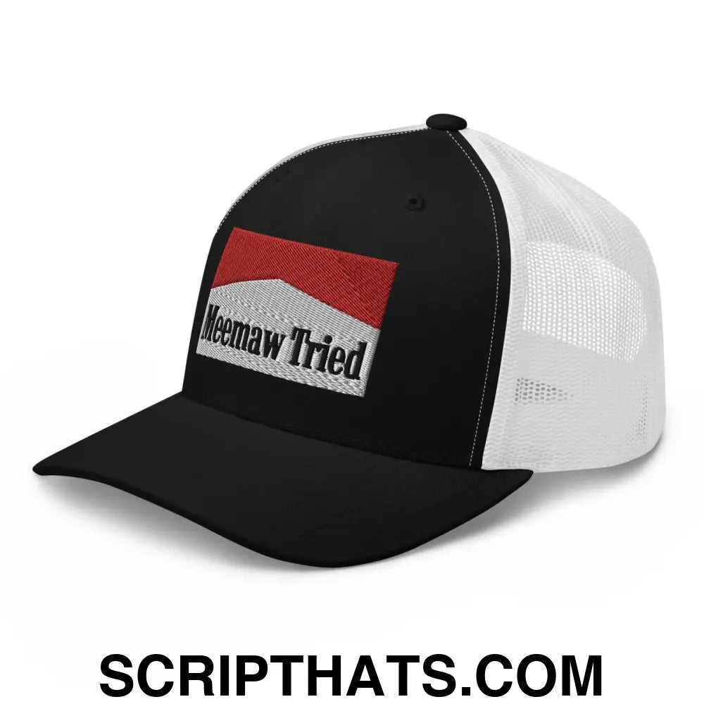 Meemaw Tried Parody Retro Trucker Hat Black White