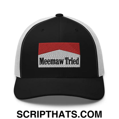 Meemaw Tried Parody Retro Trucker Hat Black White