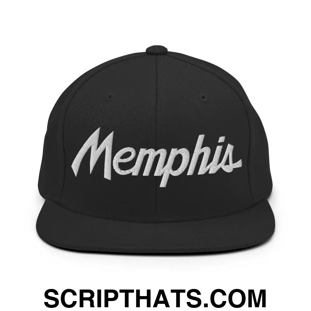 Memphis Script Snapback Hat Black