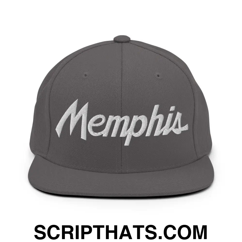 Memphis Script Snapback Hat Dark Grey