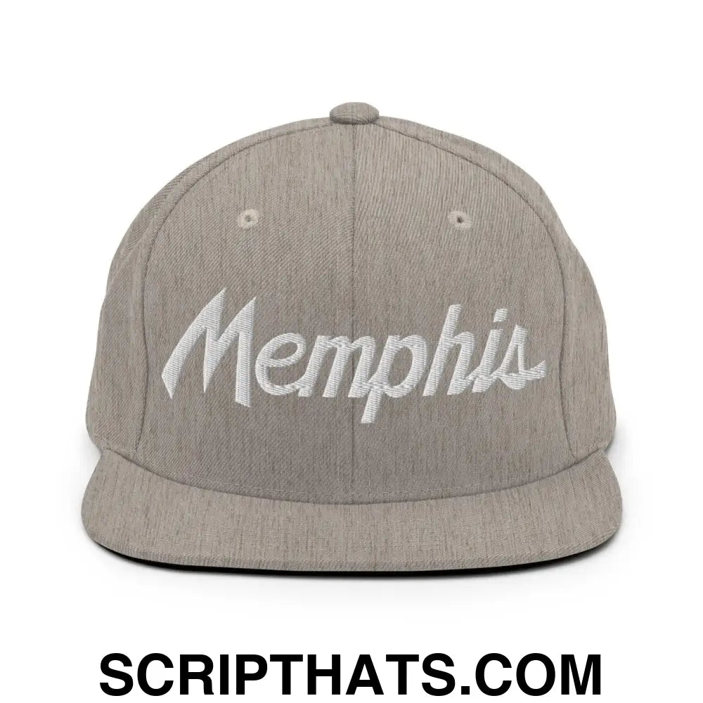 Memphis Script Snapback Hat Heather Grey