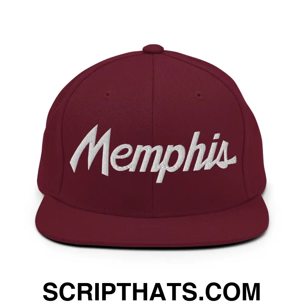 Memphis Script Snapback Hat Maroon