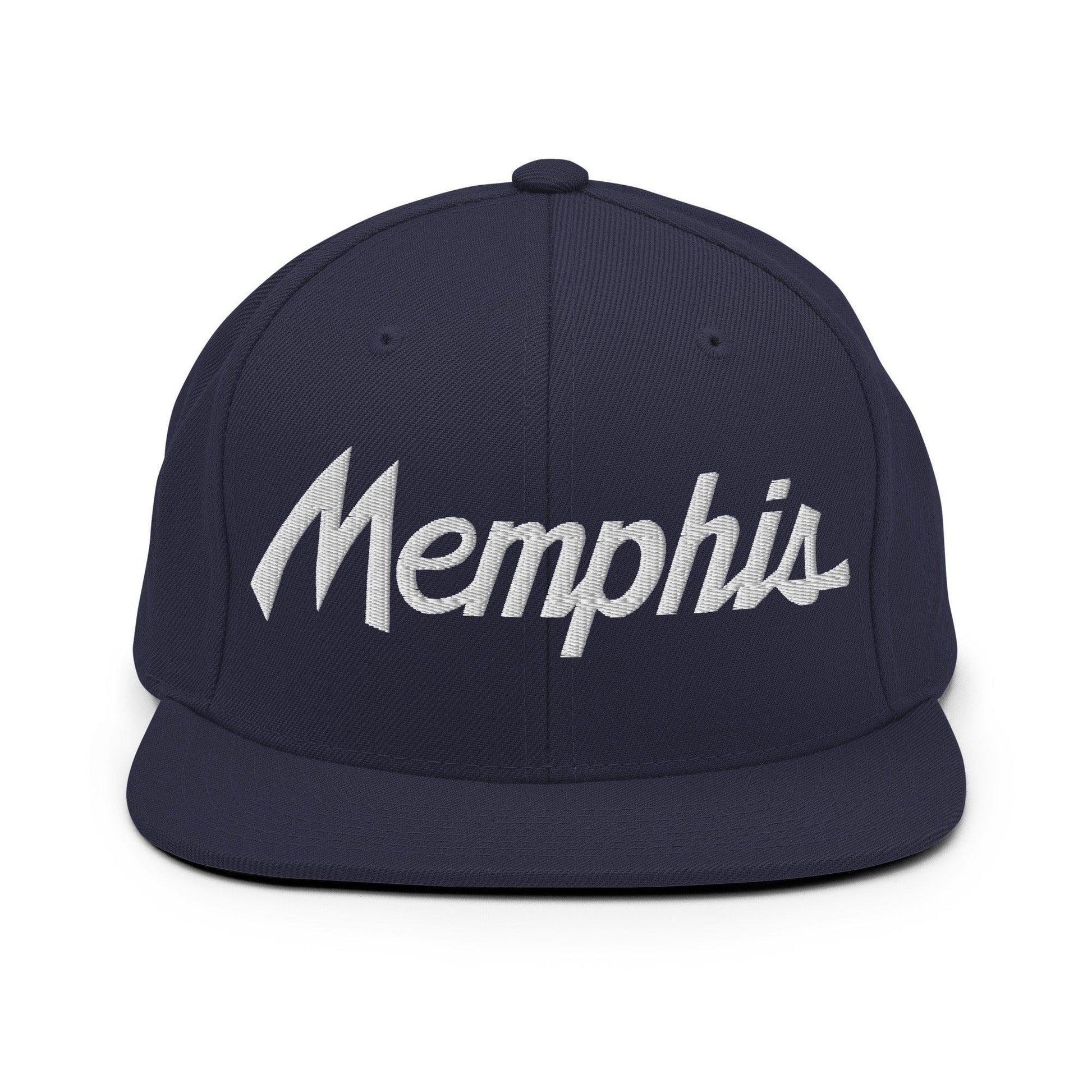 Memphis Script Snapback Hat Navy