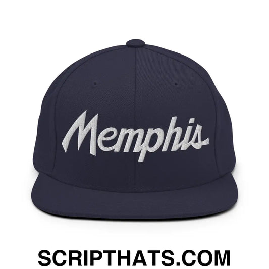 Memphis Script Snapback Hat Navy